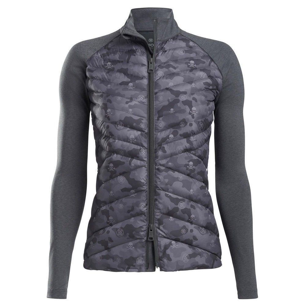 G/Fore Skull Killer Quilted Hybrid Jacket Top Charcoal S M Womens Golf
